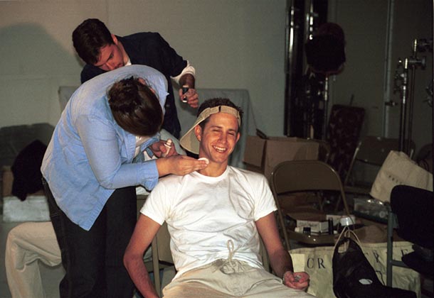 Korey getting makeup